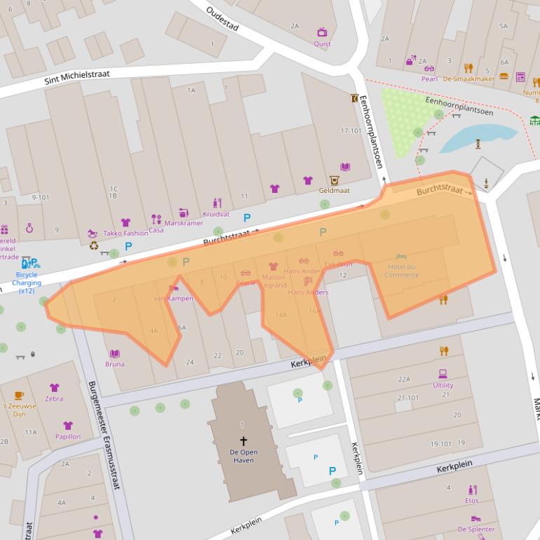 Kaart van postcodegebied 4501BJ.