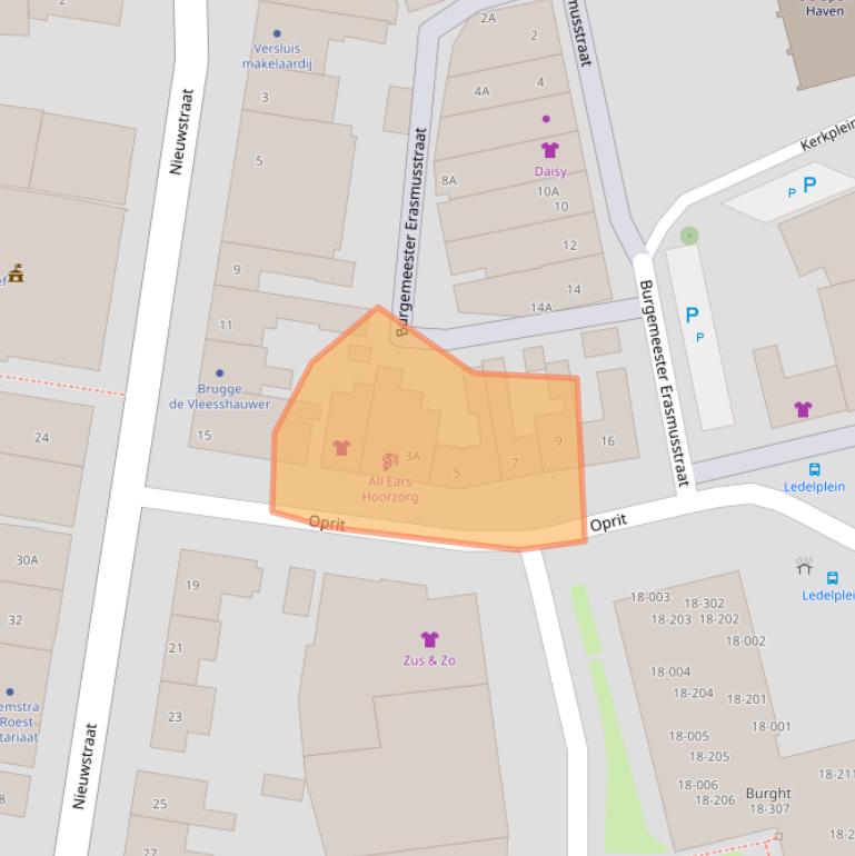 Kaart van postcodegebied 4501BL.