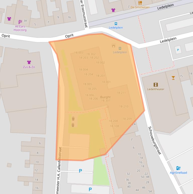 Kaart van postcodegebied 4501BN.