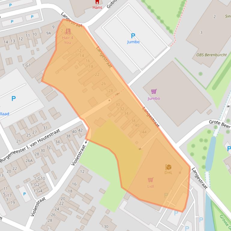 Kaart van postcodegebied 4501BS.