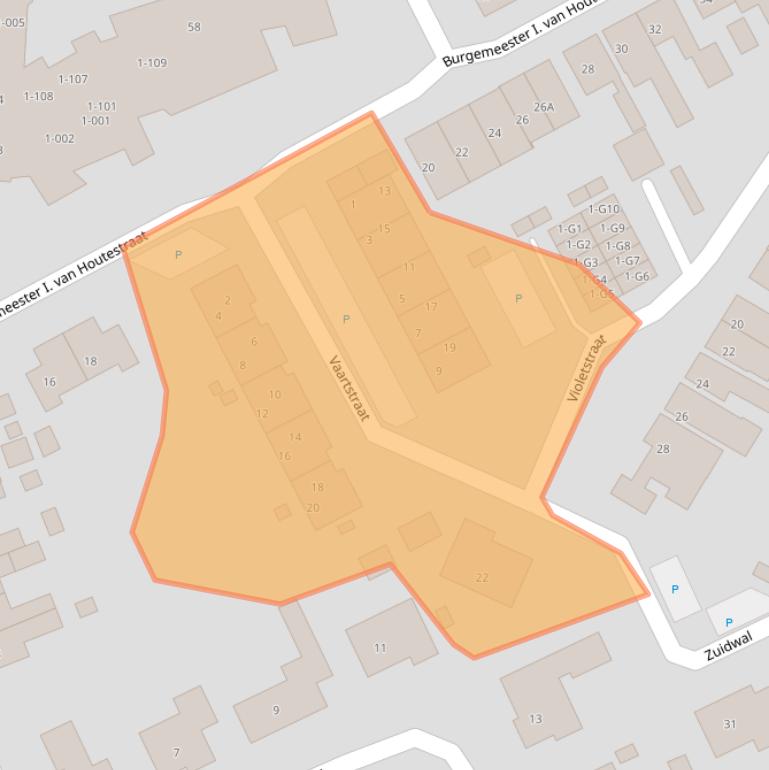 Kaart van postcodegebied 4501BZ.
