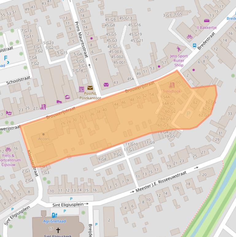 Kaart van postcodegebied 4501CR.