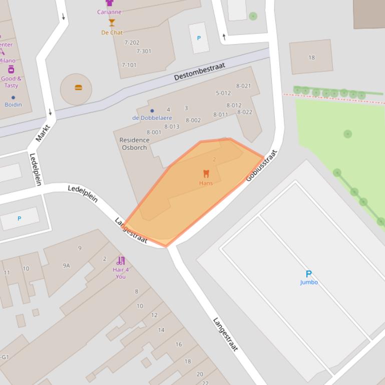 Kaart van postcodegebied 4501DA.