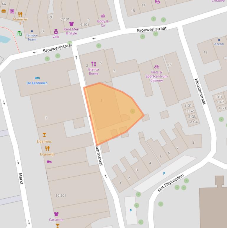 Kaart van postcodegebied 4501DC.