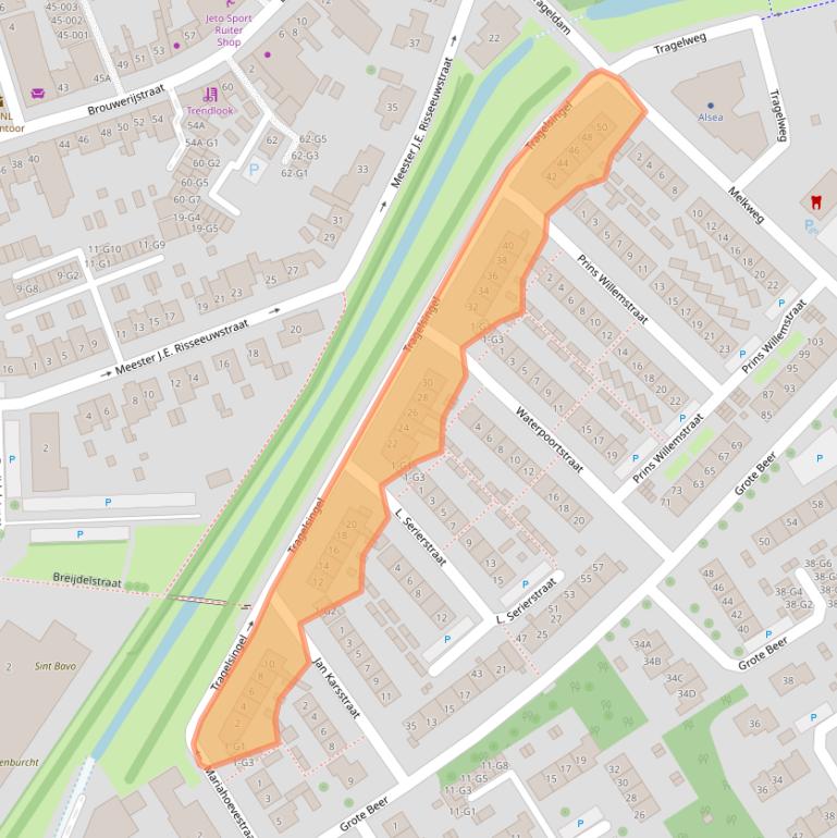 Kaart van postcodegebied 4501EE.