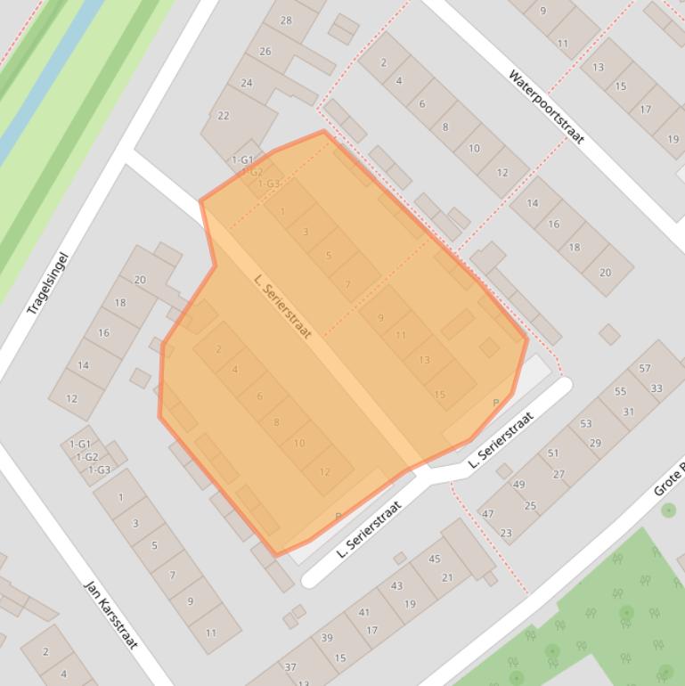 Kaart van postcodegebied 4501EJ.