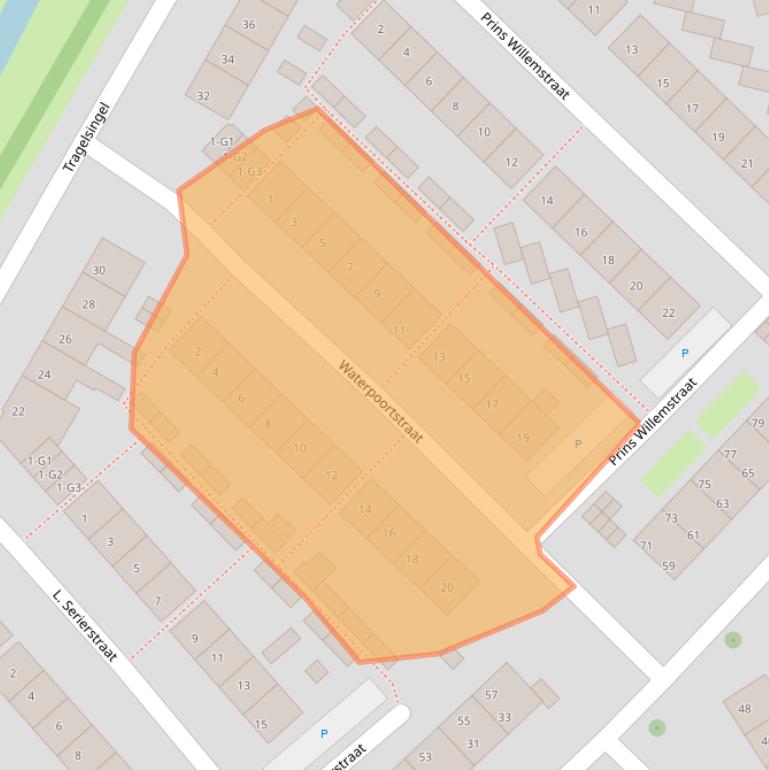 Kaart van postcodegebied 4501EK.