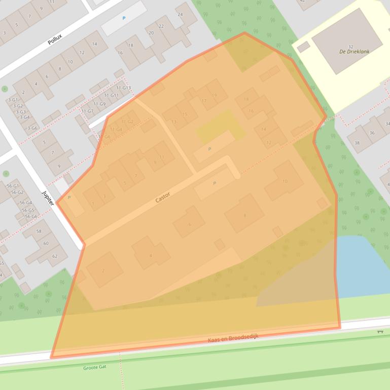 Kaart van postcodegebied 4501EZ.