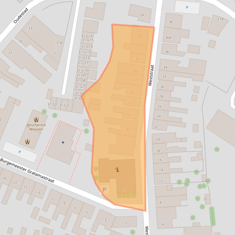 Kaart van postcodegebied 4501JE.