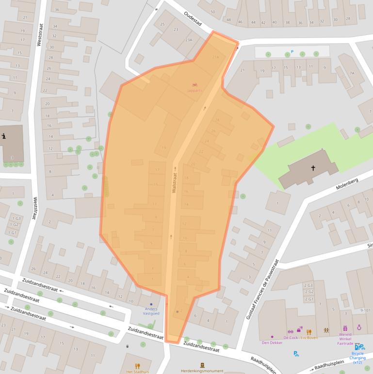 Kaart van postcodegebied 4501JH.