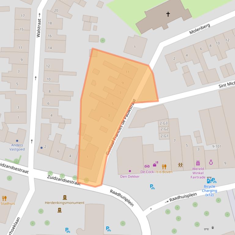 Kaart van postcodegebied 4501JJ.