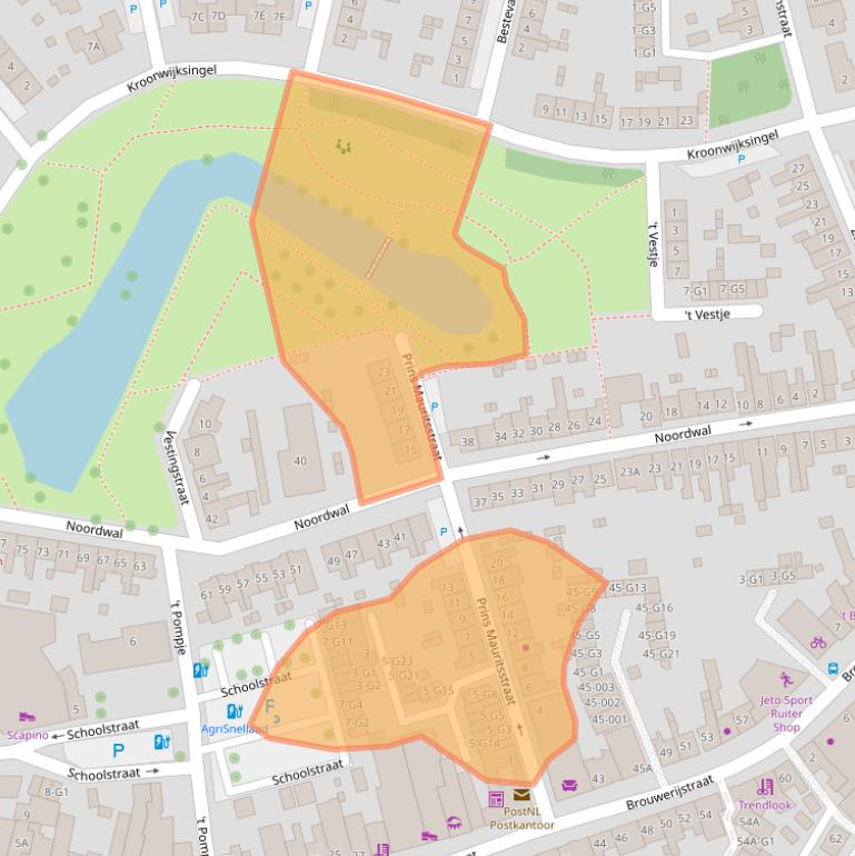 Kaart van postcodegebied 4501JR.