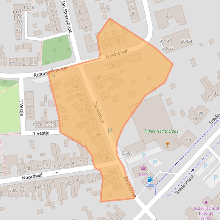 Kaart van postcodegebied 4501JW.