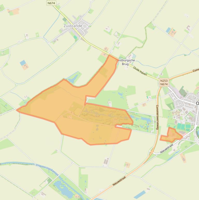 Kaart van postcodegebied 4501NE.