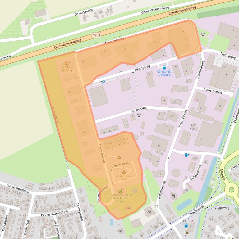 Kaart van postcodegebied 4501PS.