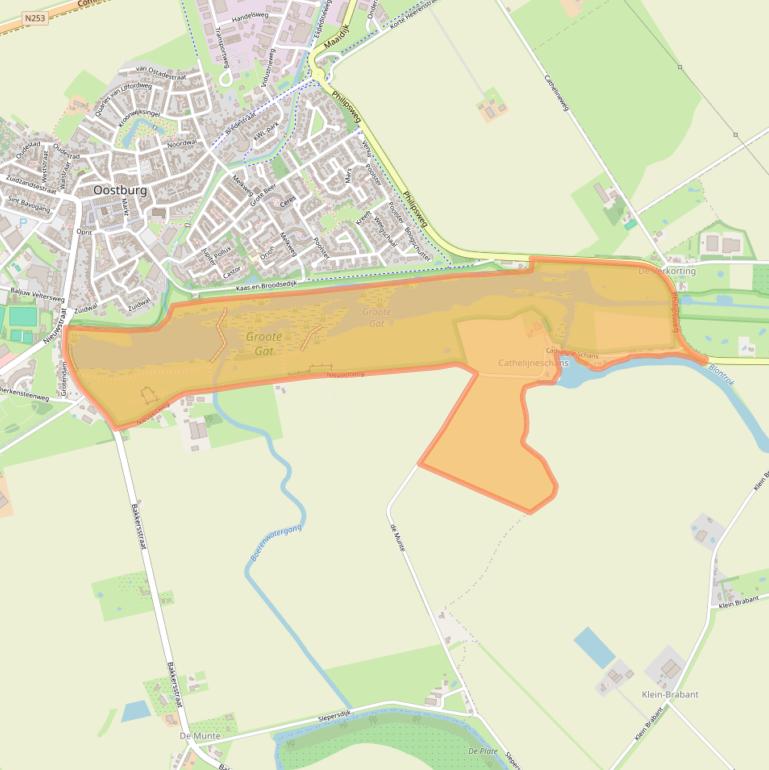Kaart van postcodegebied 4501PW.