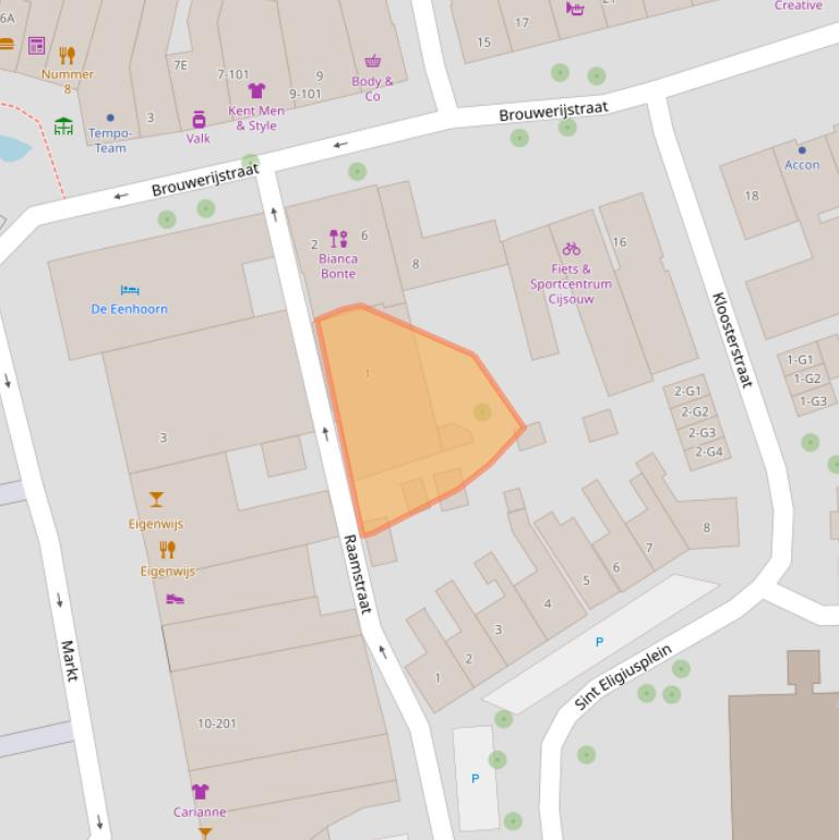 Kaart van postcodegebied 4501RZ.