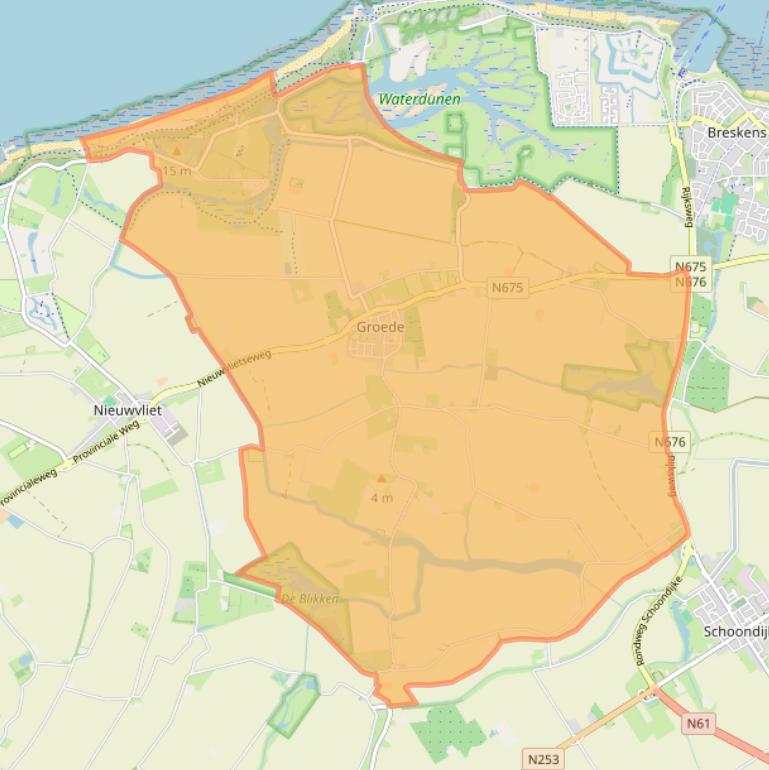 Kaart van postcodegebied 4503.