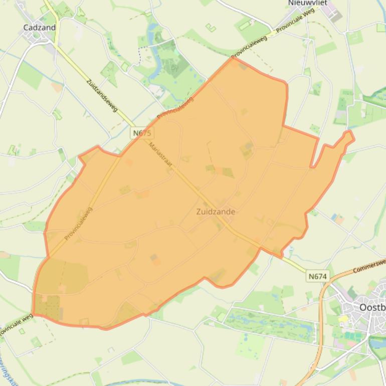 Kaart van postcodegebied 4505.