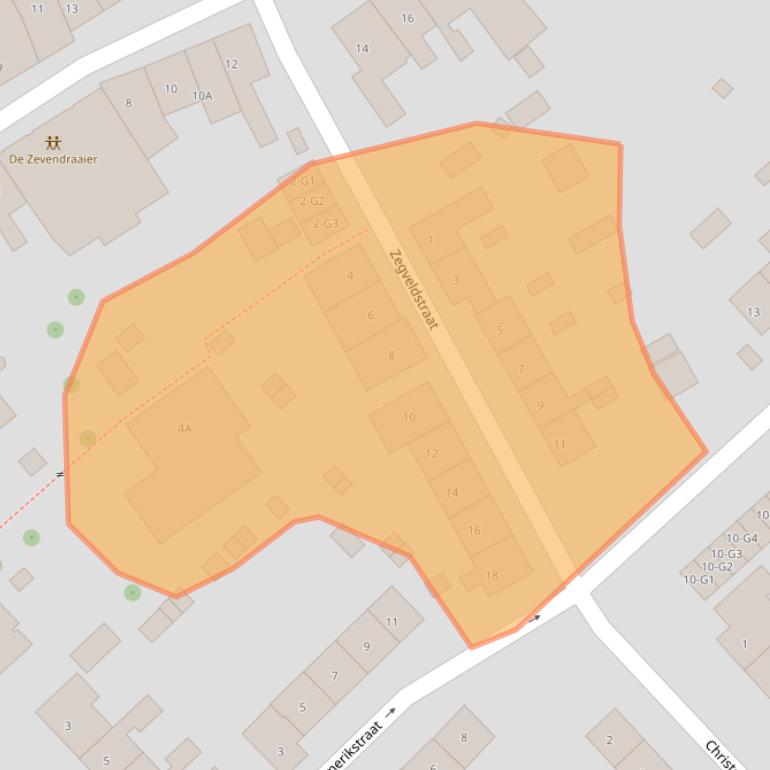 Kaart van postcodegebied 4505AM.