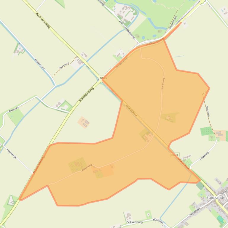 Kaart van postcodegebied 4505PK.