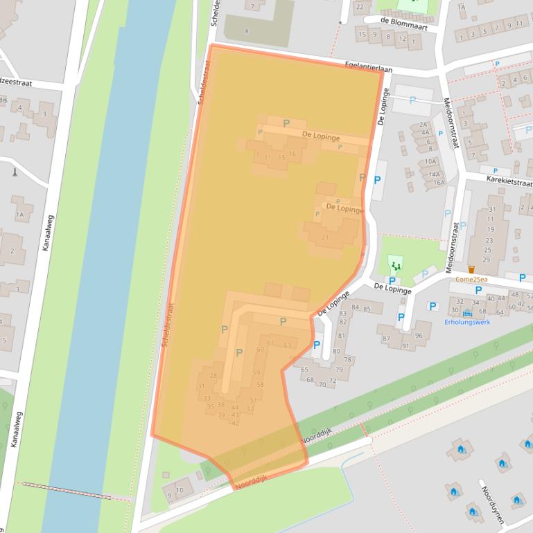 Kaart van postcodegebied 4506JX.