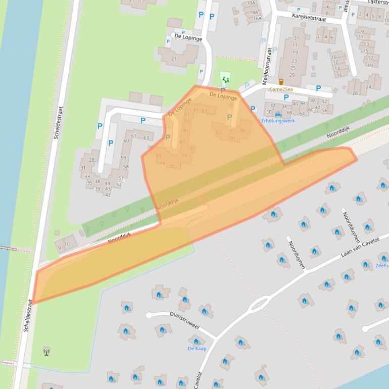 Kaart van postcodegebied 4506JZ.