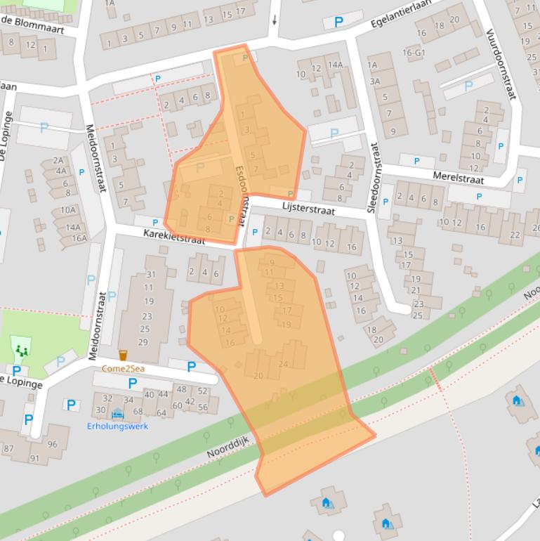 Kaart van postcodegebied 4506KE.