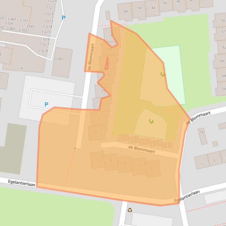 Kaart van postcodegebied 4506KJ.