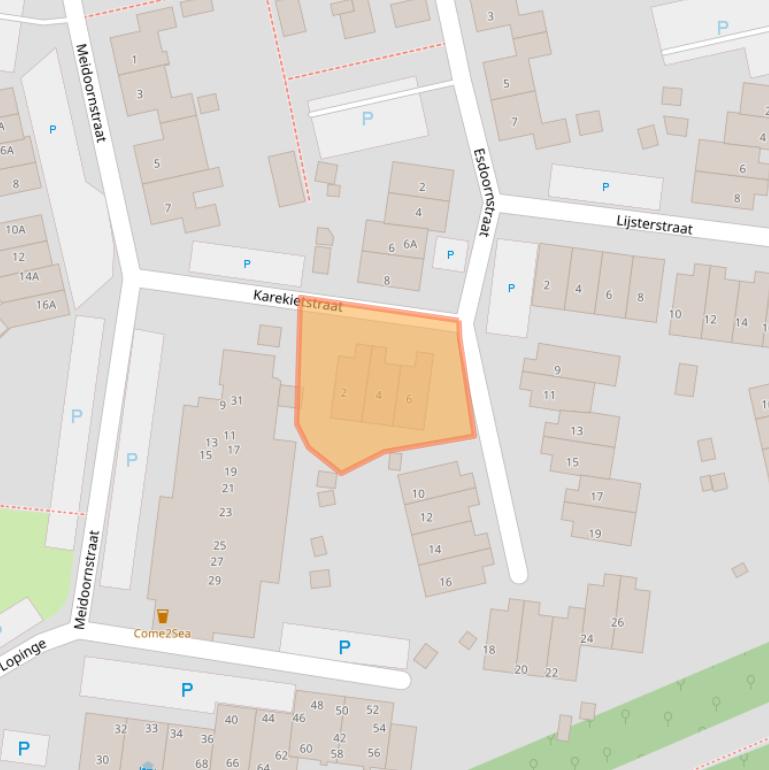 Kaart van postcodegebied 4506KS.