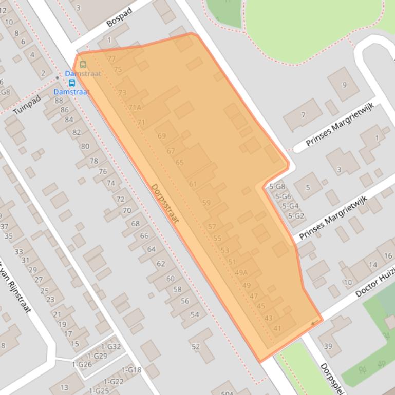 Kaart van postcodegebied 4507BJ.