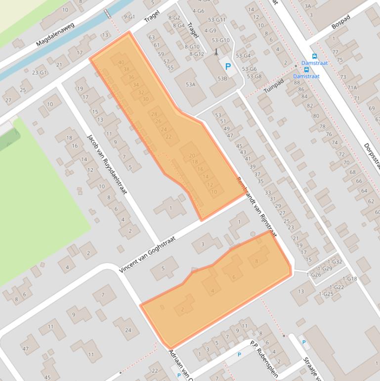 Kaart van postcodegebied 4507BV.