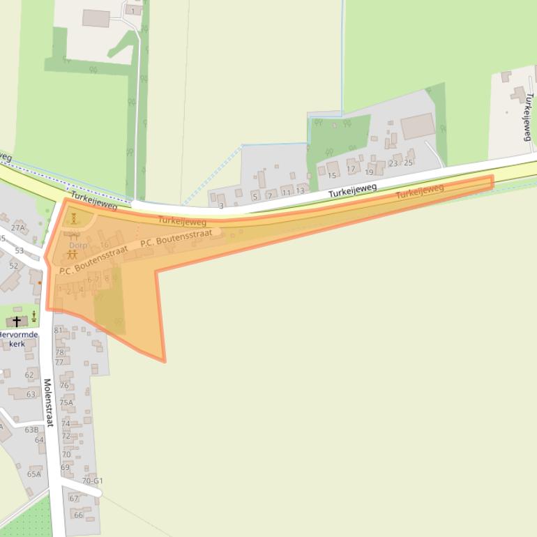 Kaart van postcodegebied 4508AC.