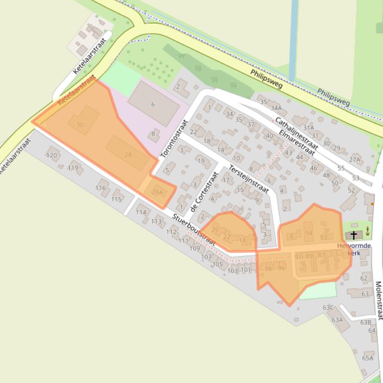 Kaart van postcodegebied 4508AD.