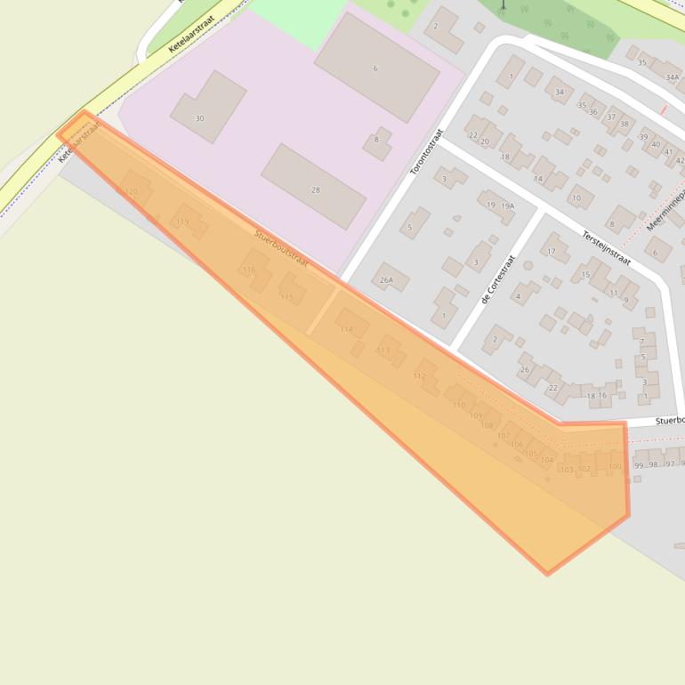 Kaart van postcodegebied 4508AE.