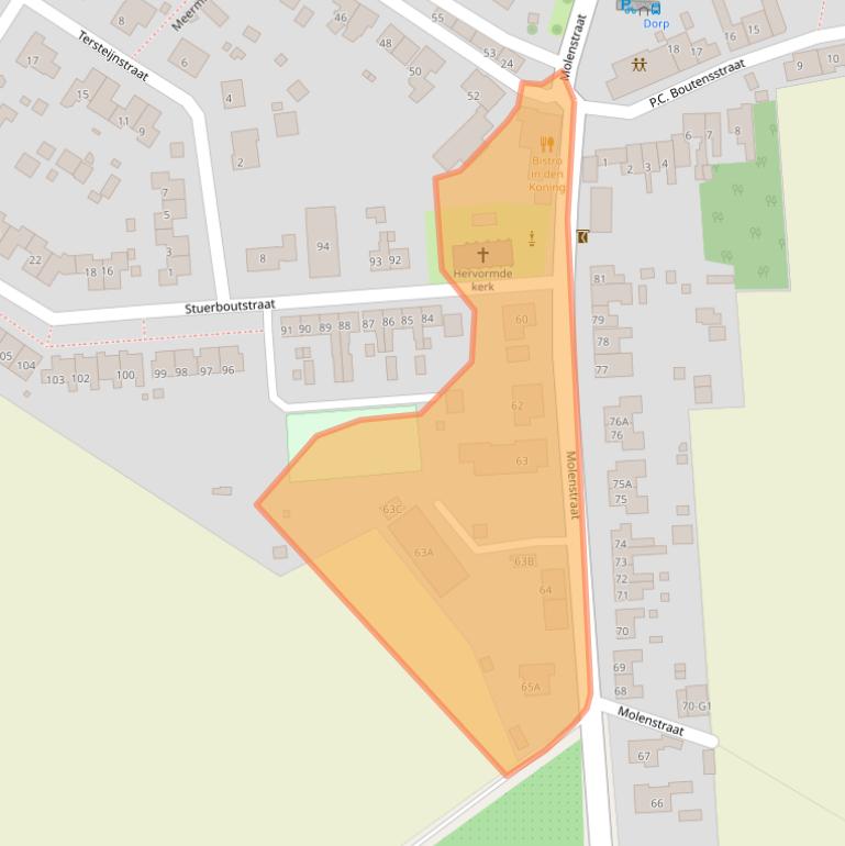 Kaart van postcodegebied 4508AG.