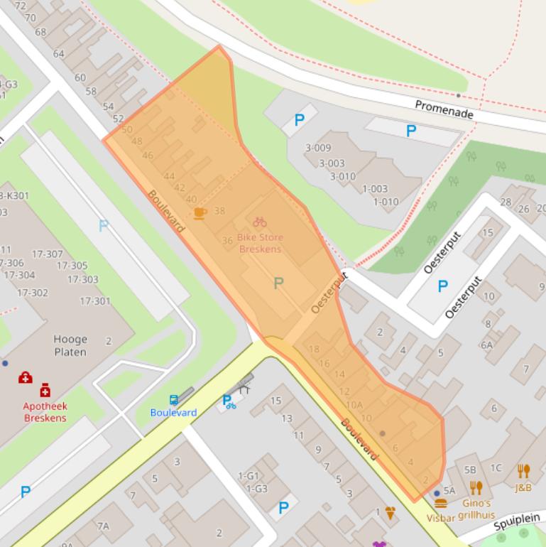 Kaart van postcodegebied 4511AC.