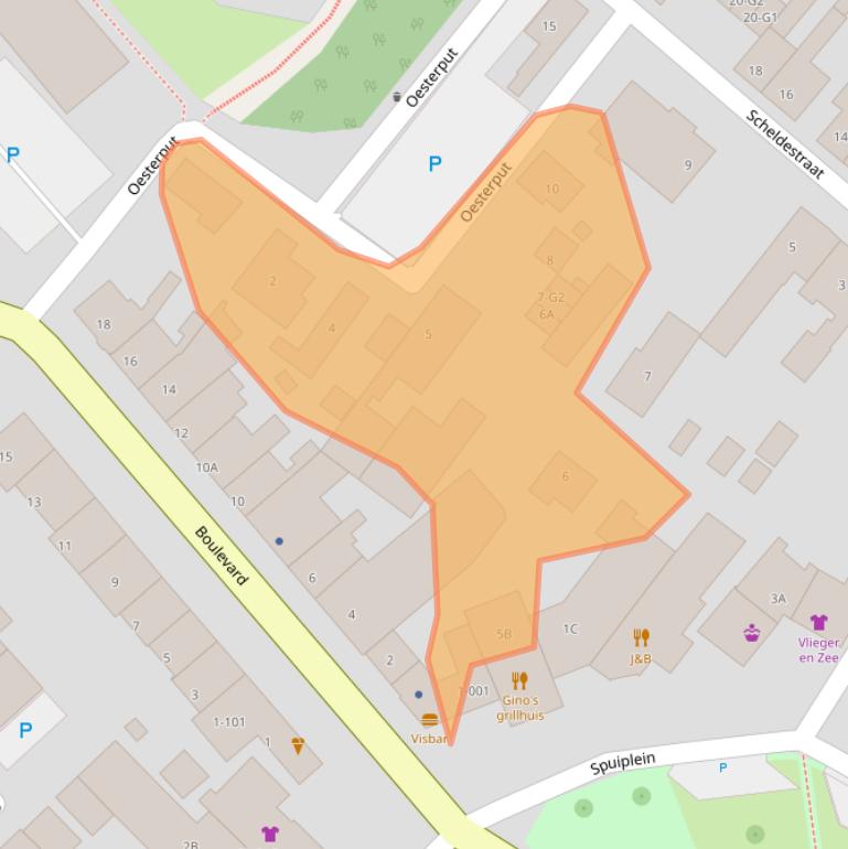 Kaart van postcodegebied 4511AG.