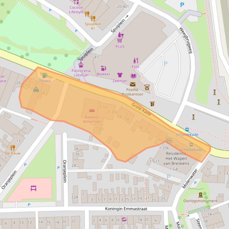 Kaart van postcodegebied 4511AT.