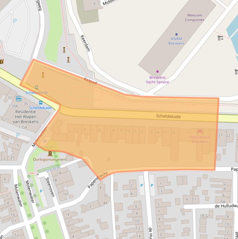 Kaart van postcodegebied 4511AV.