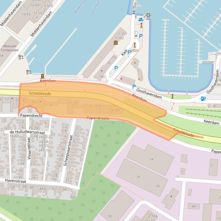 Kaart van postcodegebied 4511AW.