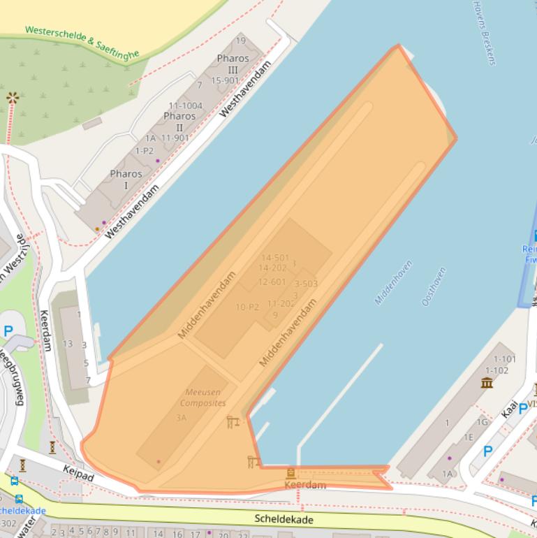 Kaart van postcodegebied 4511AX.