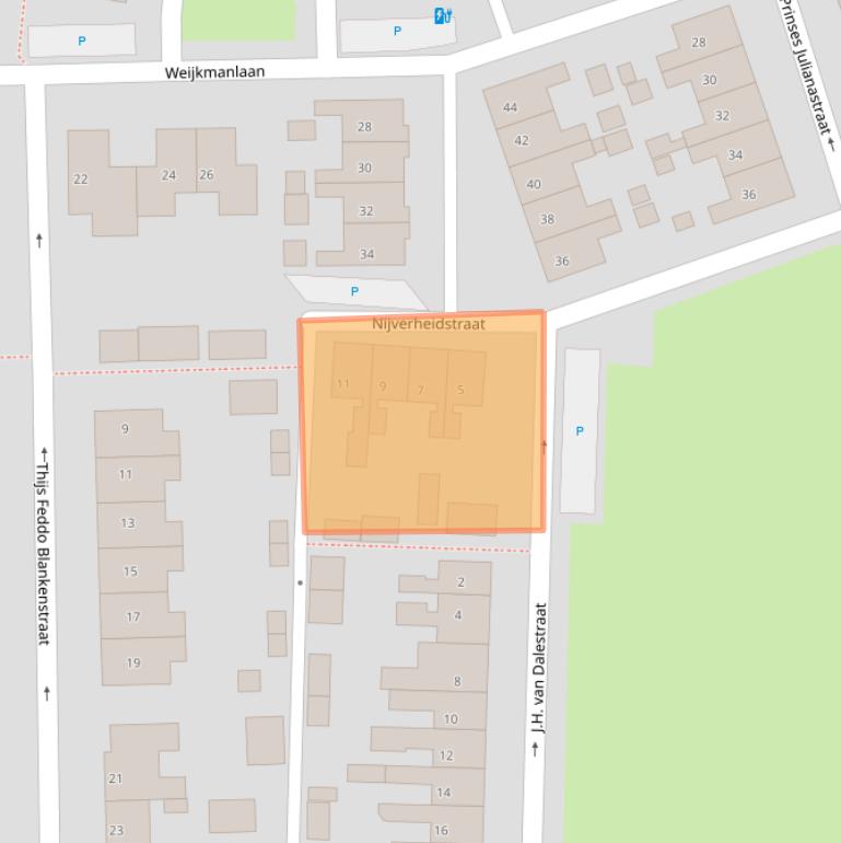 Kaart van postcodegebied 4511BT.