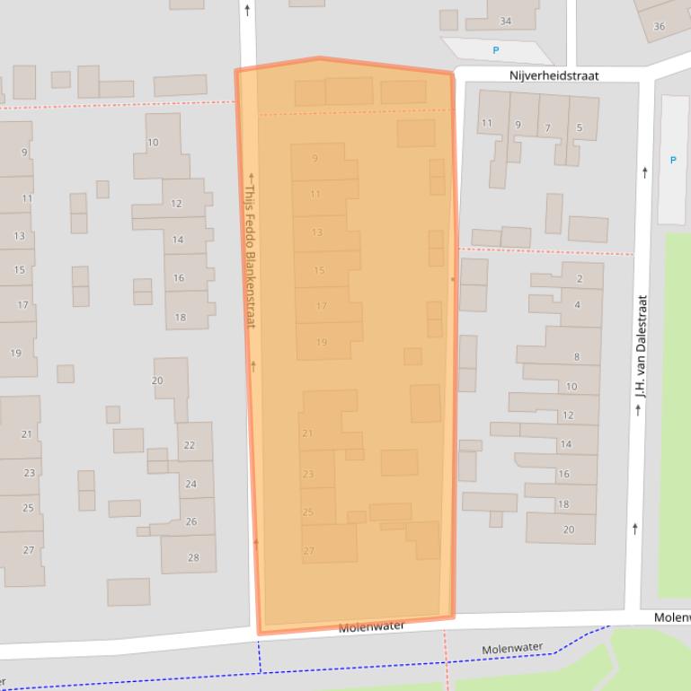 Kaart van postcodegebied 4511BW.