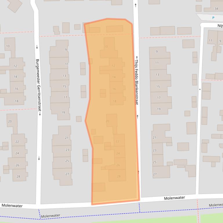 Kaart van postcodegebied 4511BX.