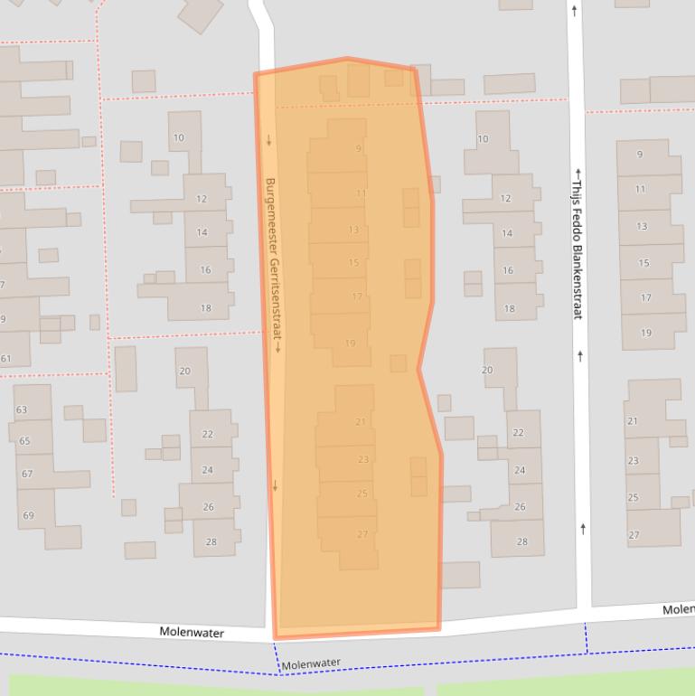 Kaart van postcodegebied 4511CA.