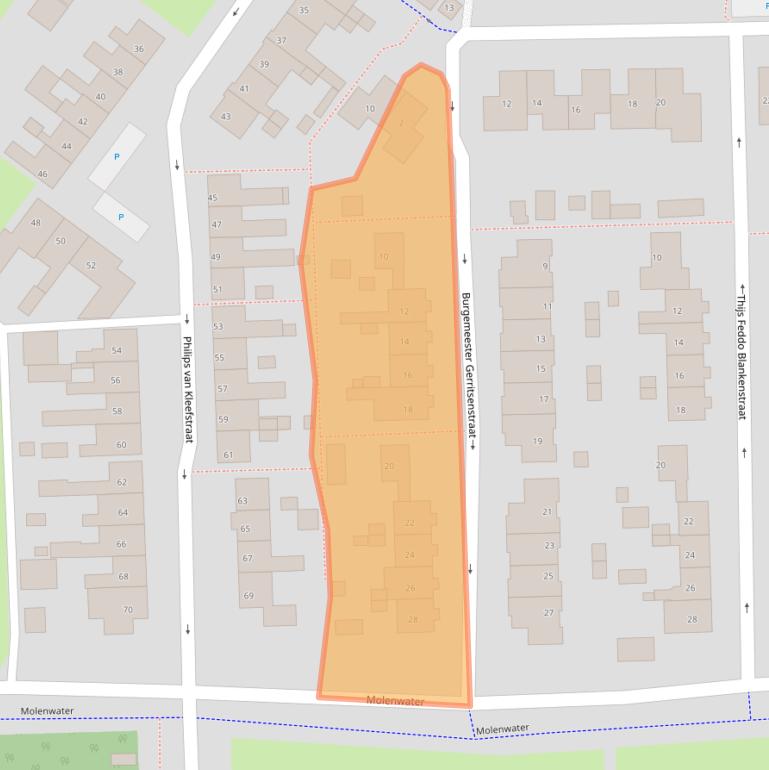 Kaart van postcodegebied 4511CB.