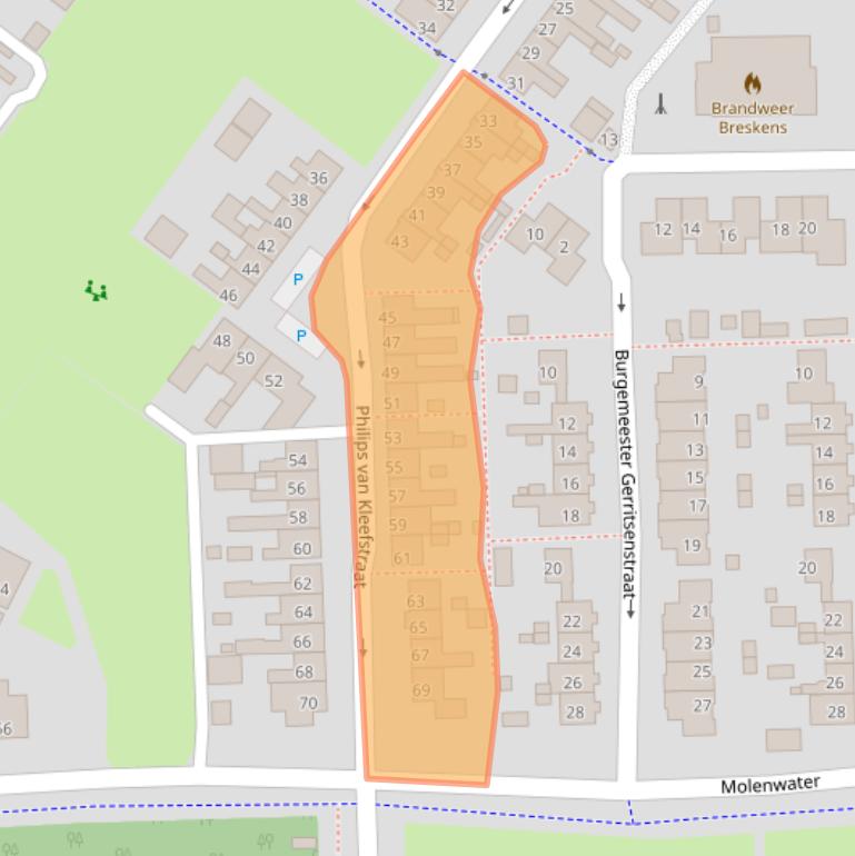 Kaart van postcodegebied 4511CD.