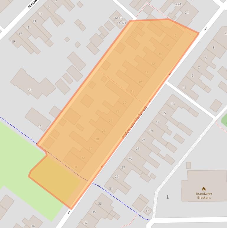 Kaart van postcodegebied 4511CE.