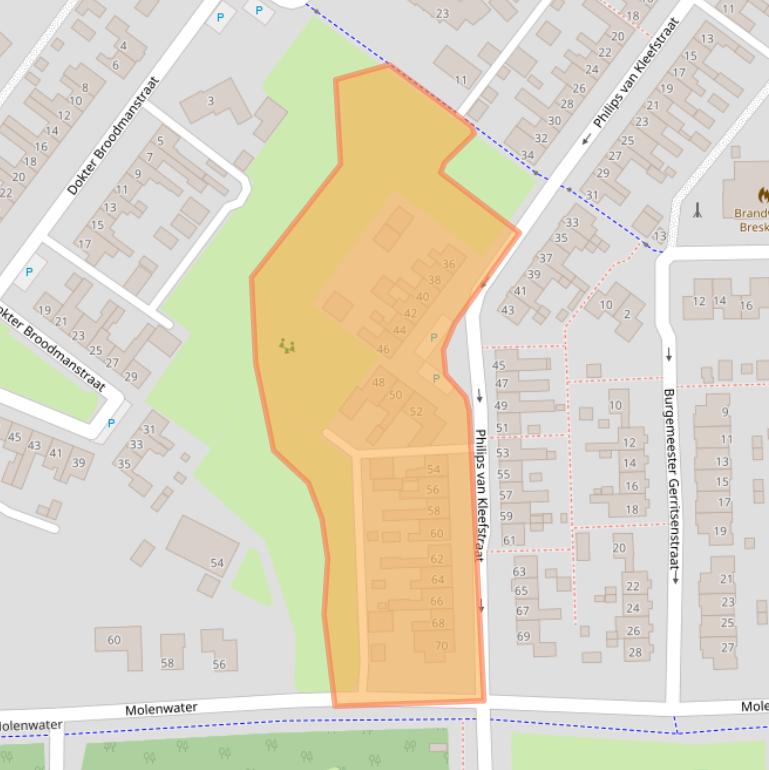 Kaart van postcodegebied 4511CG.